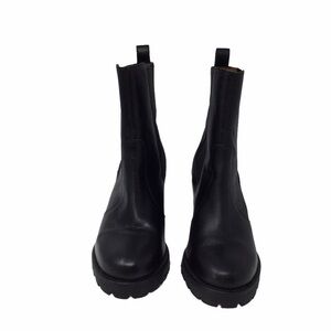 H&M black leather chunky heel ankle Boots